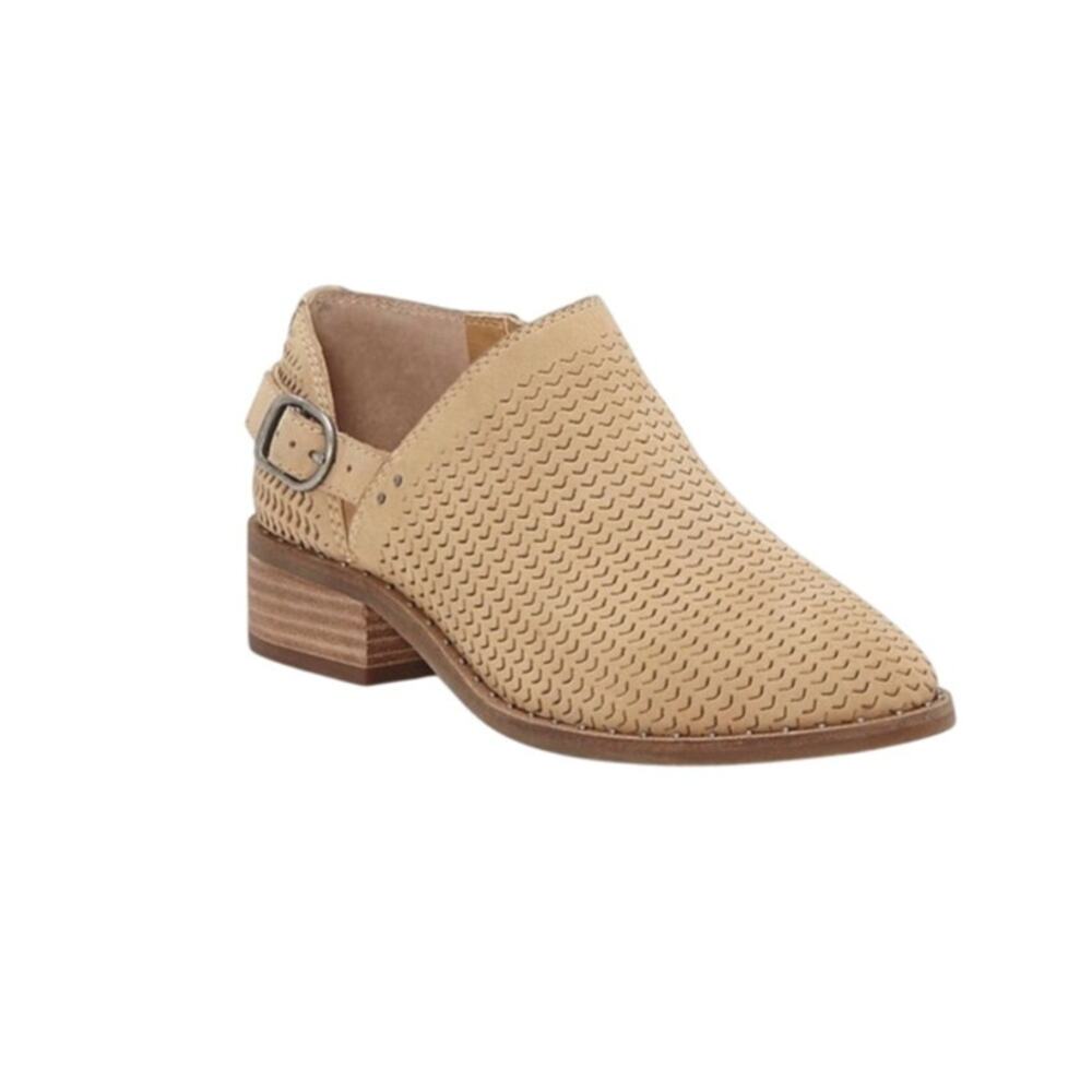 Lucky Brand Gahiro Boho Western Leather Tan Buckle Booties Size 10